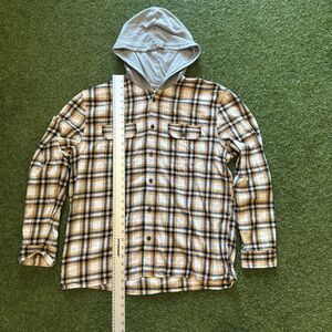 Aeropostale plaid flannel button down shirt hoodie Mens Size Large